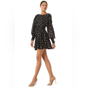 NWT Misa Los Angeles Davie Ruched Metallic Chevron Mini Dress | size Medium